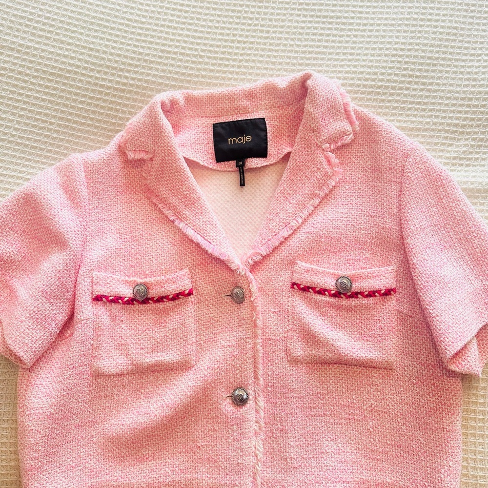Maje Pink Tweed Jacket